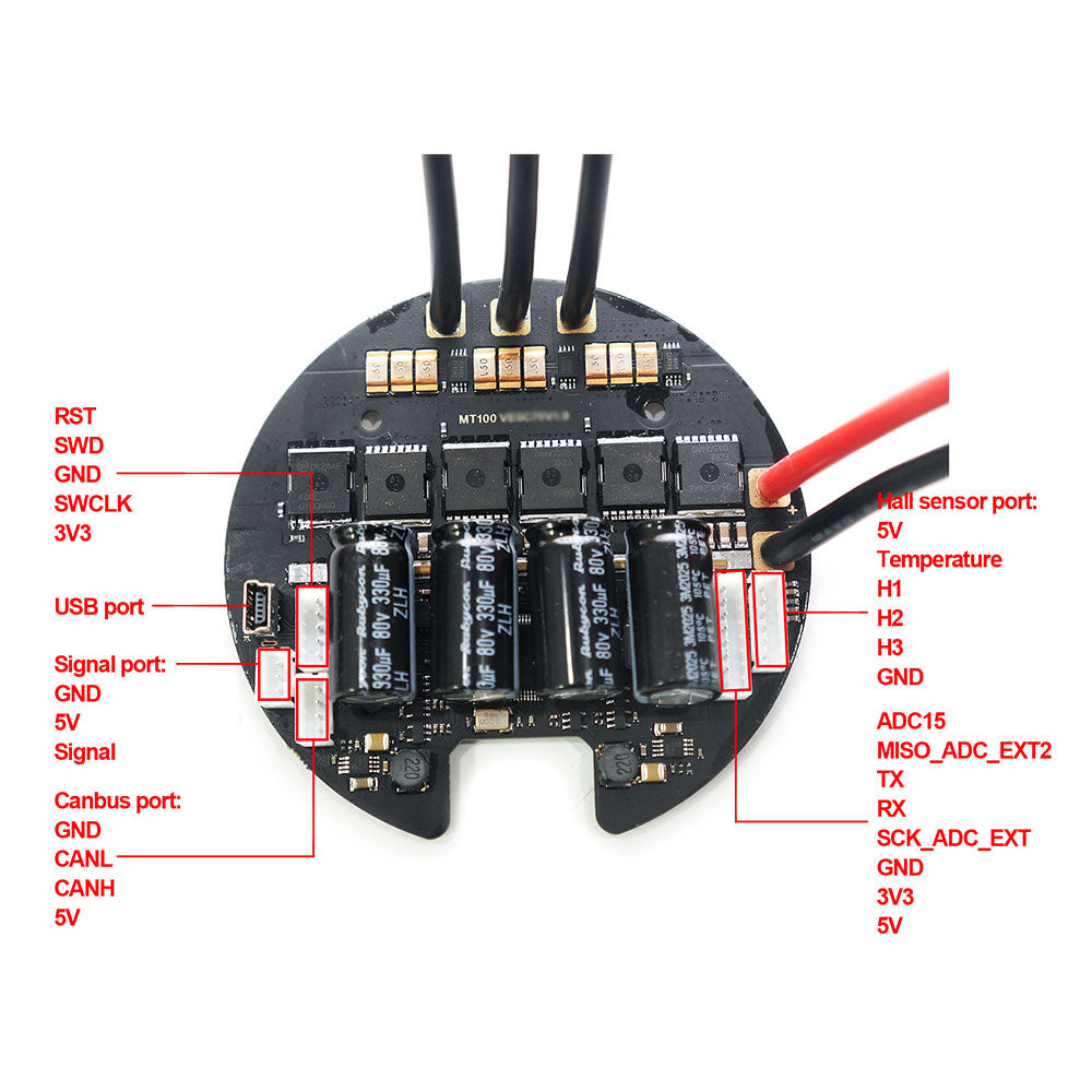 In Stock MTSPF7.5R 75V 50A Round VESC based on VESC75/300 for for Ebike Conversion Esk8 Robotics
