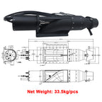Maytech Steerable 40KW Water Jet Pump MTWJ40KW Powerful Boat Thruster with 60° Steering Nozzle for Electric Boat Yacht Jetdrive Boats Propulsion