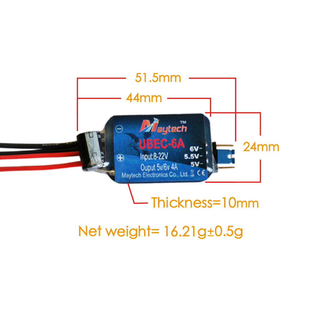 1/20PCS MAYRC 6A UBEC Brushless ESC Adjustable with A Jumper for RC Boat/Skateboard Trucks/E Board/Sport