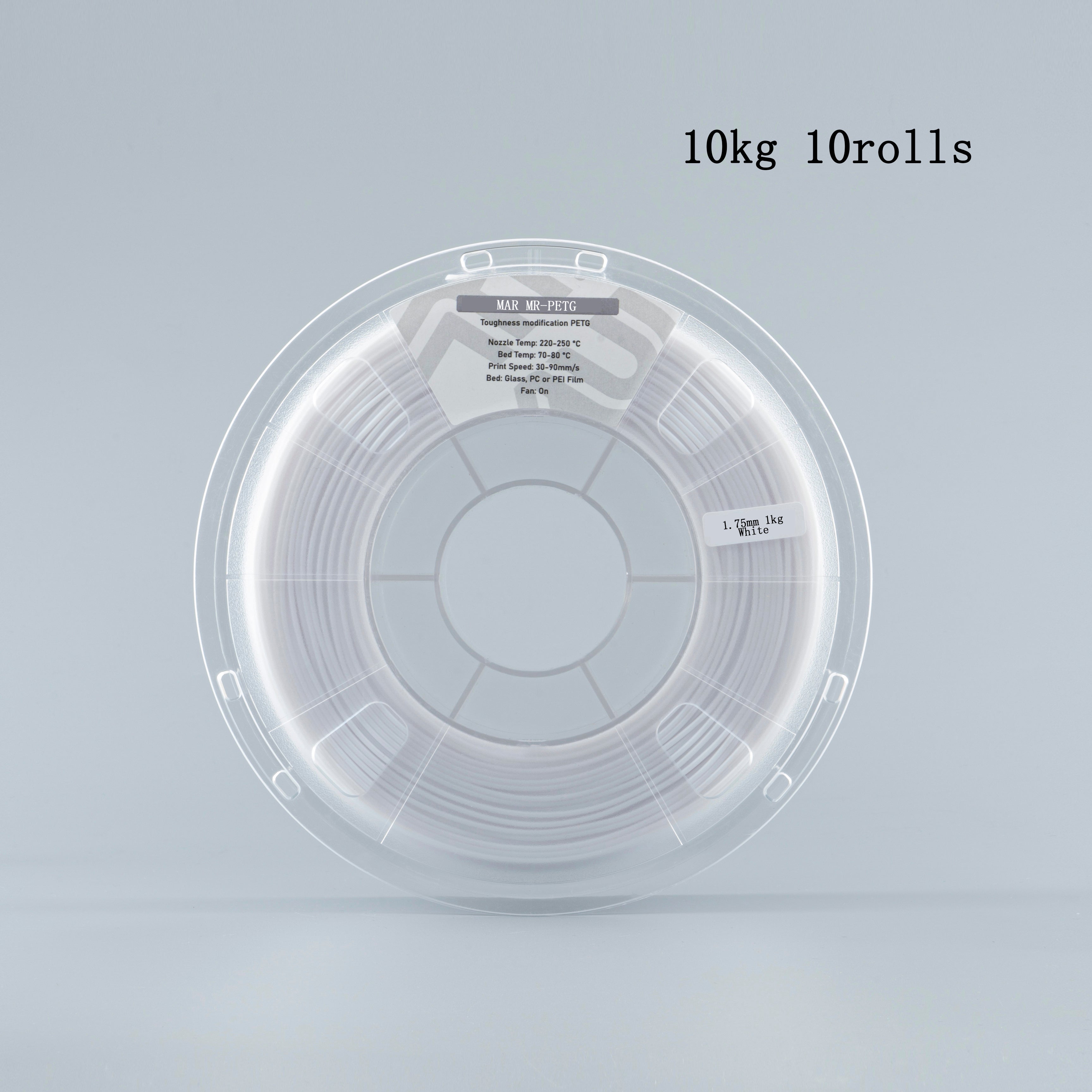 Mayrc MR-PETG 3D Printing Materials 1.75 mm Cost-effective Printer Consumables White 1kg 10kg 3D Printer Filament
