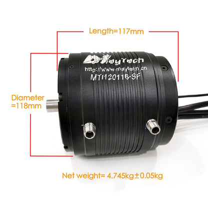 Maytech Fully Waterproof/Watercooled Brushless Inrunner Motor MTI120116 for Eletcirc Surfboard Hydrofoil Efoil Jetsurf Electric RC Boat Jetski