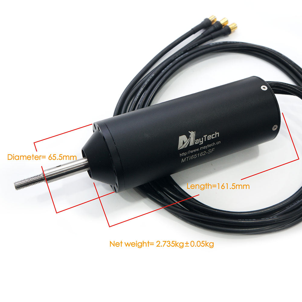 Maytech Brushless Inrunner Motor MTI65162 Fully Waterproof Motor 100KV/120KV/190KV for Eletcirc Surfboard Hydrofoil Efoil Jetsurf Electric Boat Robot