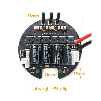 Maytech New 50A MTSPF7.5R Round Shape 50A 75V High Voltage Electric Speed Controller Based on V6 for Robotics ROV Remote Control Lawn Mower Robot